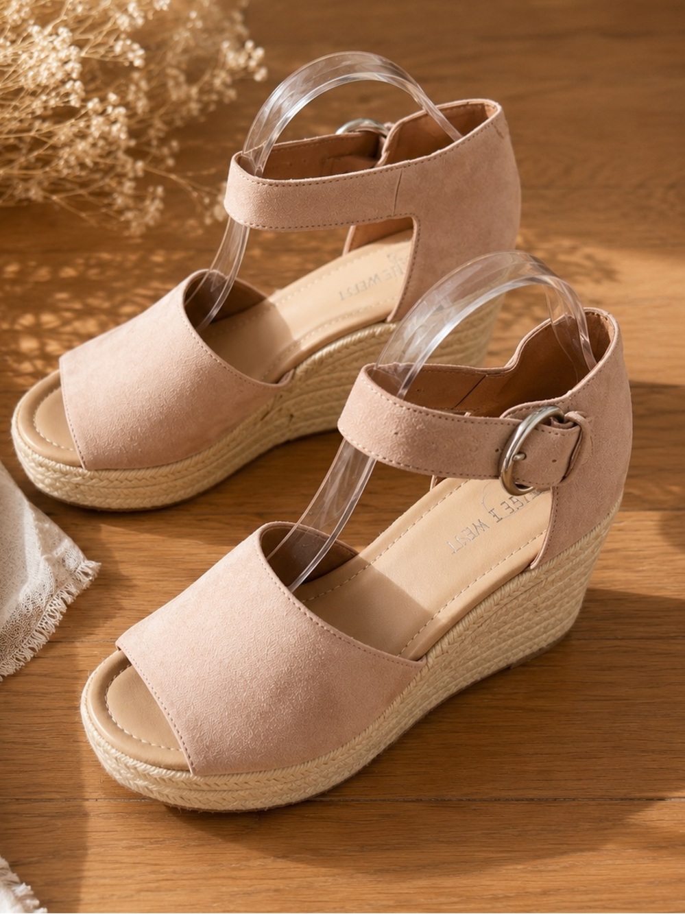 Women's Espadrille Wedge Sandals - Blush